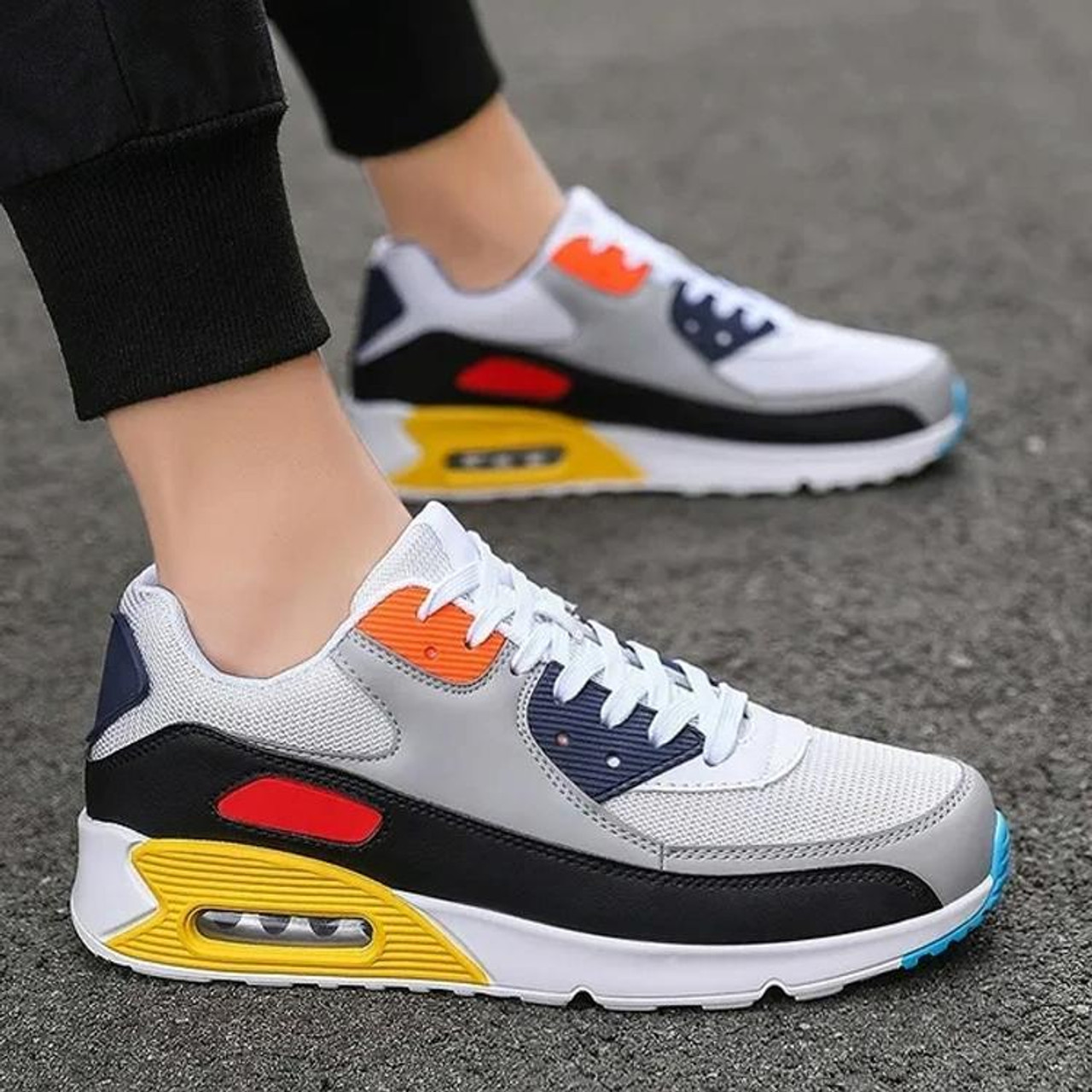Amazon.com: Women Comfy Air Cushion Sneakers Comfort Casual Breathable  Vulcanized Shoes (Orange & Blue,9) : Clothing, Shoes & Jewelry